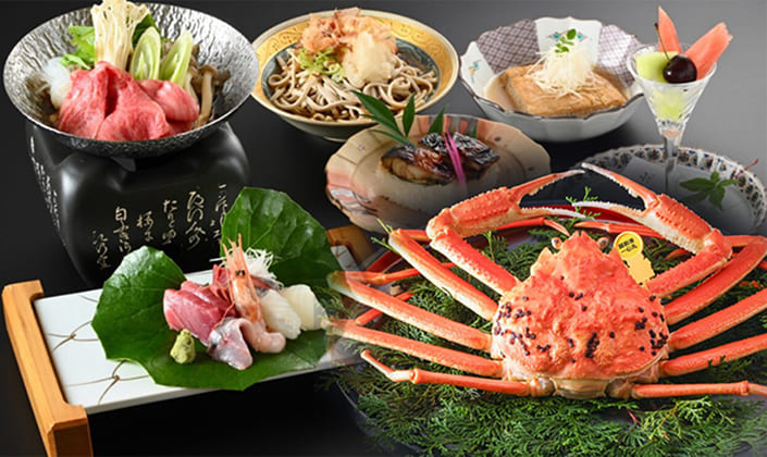 お手軽越前ズワイ蟹（お1人様丸ごと1パイ）+福井の味覚食べ尽くしコース